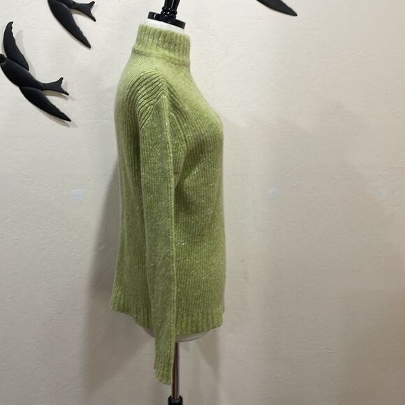 Vintage Burberrys Wool Angora Flecked Cable Knit Mockneck Sweater - PM - USA - Picture 5 of 10